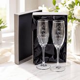 Personalised Champagne Glasses – Engraved Wedding Day Gifts Toasting Set ukgiftstoreonline