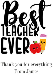 Personalised Best Teacher Gift Lamp With Wood Base LED Night Light