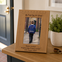 Personalised Engraved My First Day Of School Wooden Photo Frame Keepsake Photo Frame ukgiftstoreonline