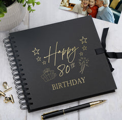 80th Birthday Memory Scrapbook Album With Present Design Various Colours Available