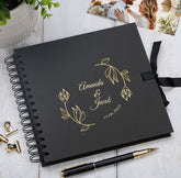 Personalised  Wedding Guest Book Reception Guestbook Flowers and Names