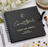 Personalised Custom Foil Wedding Guestbook With Delicate Heart and Multiple Colours