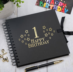 1st Birthday Memory Scrapbook Album With Star Design Various Colours Available