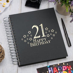 21st Birthday Memory Photo Album Star Design With Various Colours