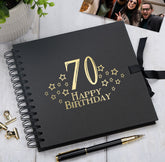 70th Birthday Memory Scrapbook Album With Star Design Various Colours Available
