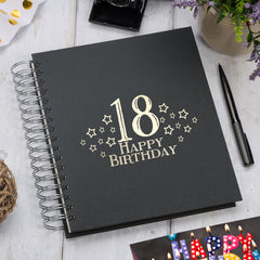 18th Birthday Memory Photo Album Star Design With Various Colours