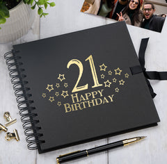 21st Birthday Memory Scrapbook Album With Star Design Various Colours Available