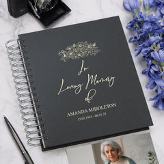 Persoanlised In Loving Memory Remembrance Photo Album With Various Colours