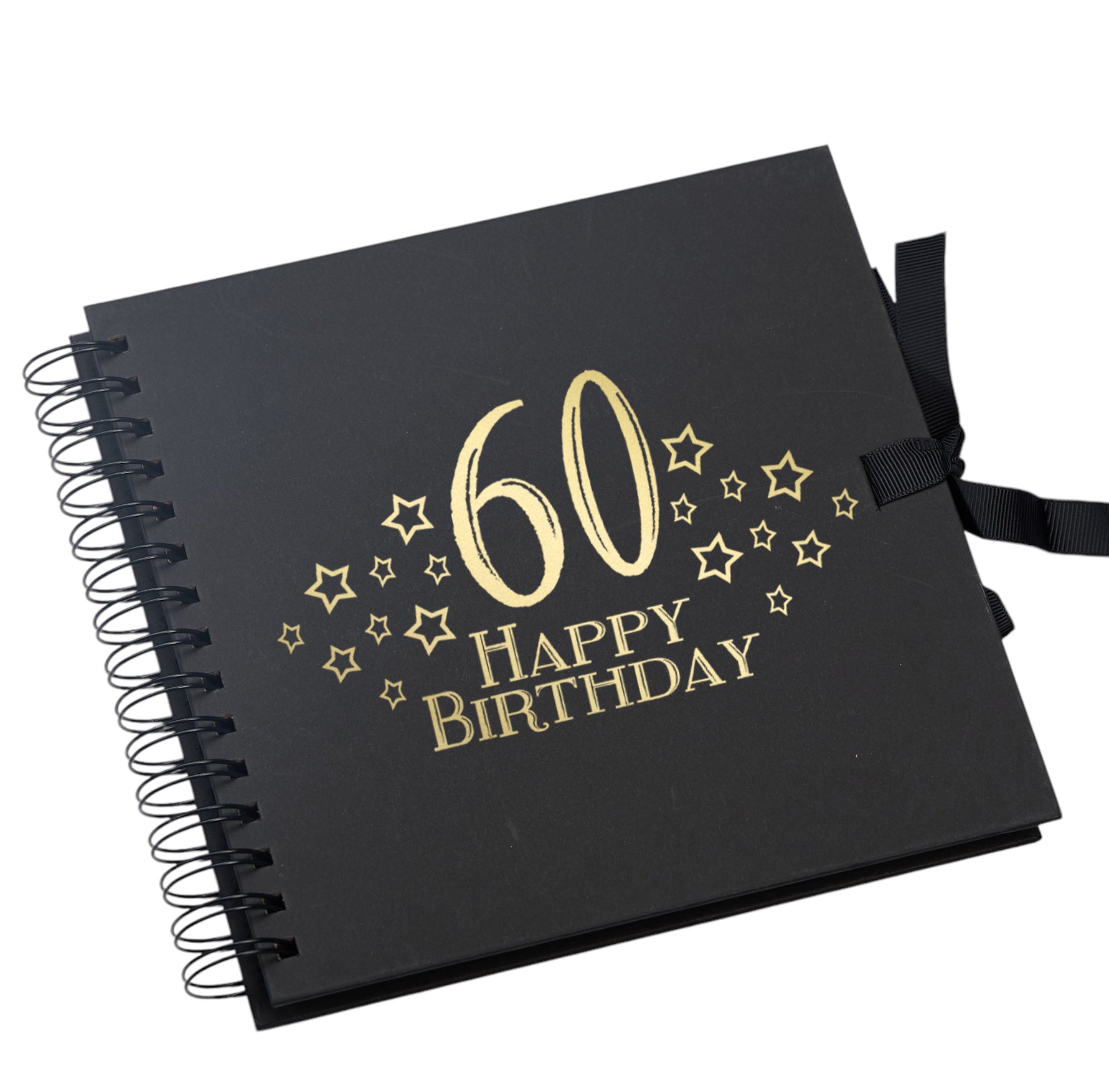 Wholesale Trade Pack of 10 - 60th Birthday Scrapbooks With Star Design Birthday Photo Album ukgiftstoreonline Black