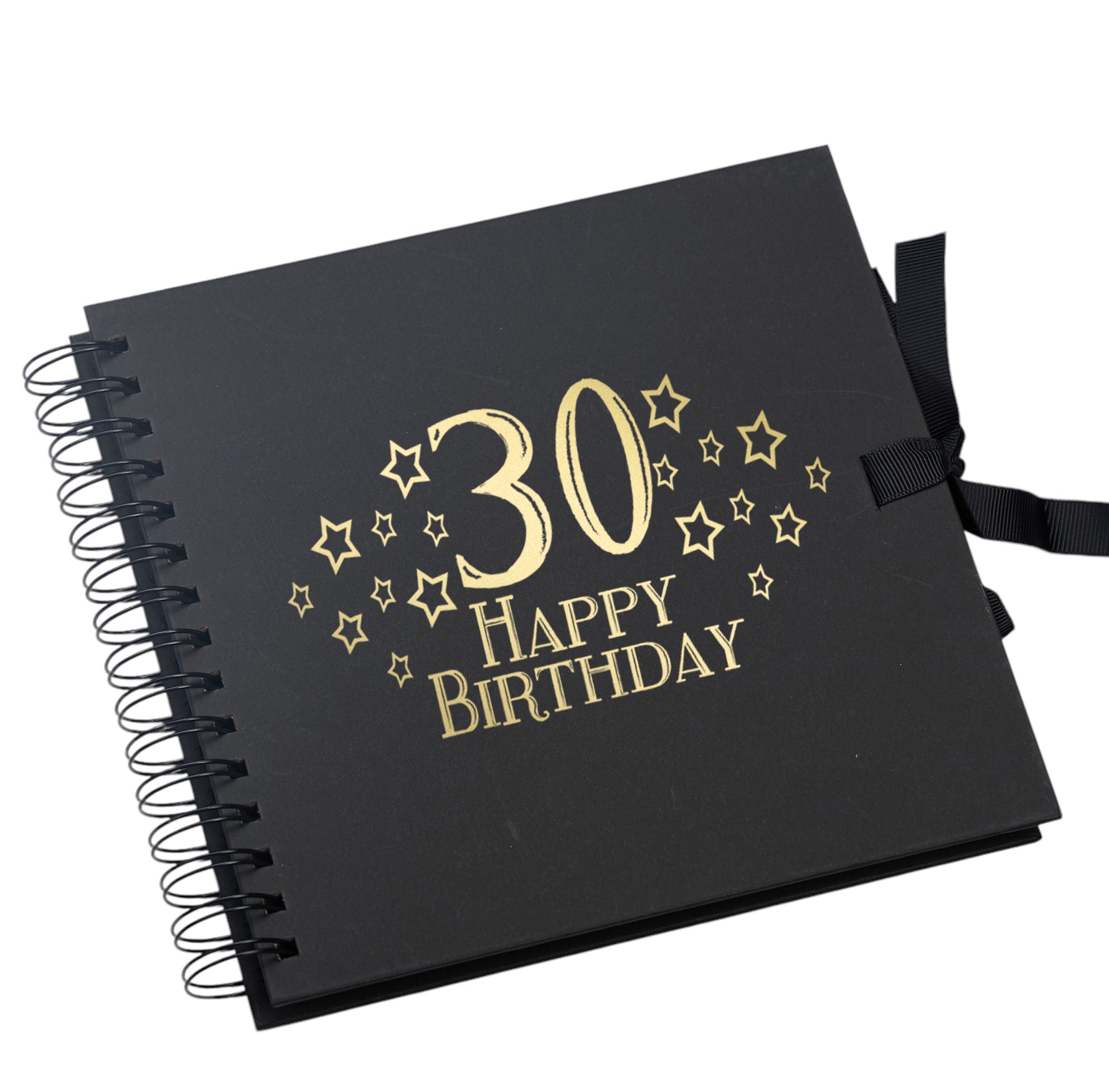 30th Birthday Black Scrapbook, Guest Book Or Photo Album with Gold Script Birthday Photo Album ukgiftstoreonline