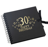 Wholesale Trade Pack of 10 - 30th Birthday Scrapbooks With Star Design Birthday Photo Album ukgiftstoreonline Black