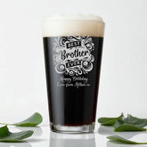Personalised Engraved 1 Pint Beer Glass Gift For Brother