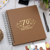 Large 70th Birthday Photo Album Memory Keepsake Gift With Stars Multiple Colours Photo Album ukgiftstoreonline Brown 4x6 Inch Album