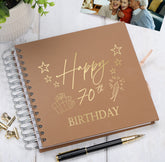70th Birthday Memory Scrapbook Album With Present Design Various Colours Available