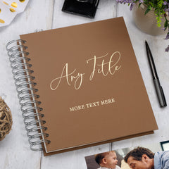 Personalised Large Photo Album With Any Title and Sentiment Multiple Colours Photo Album ukgiftstoreonline Brown 4x6 Inch Album