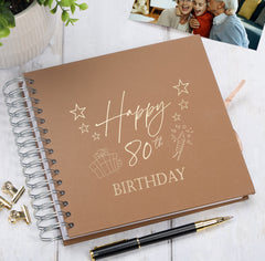 80th Birthday Memory Scrapbook Album With Present Design Various Colours Available