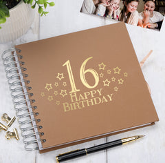 16th Birthday Memory Scrapbook Album With Star Design Various Colours Available