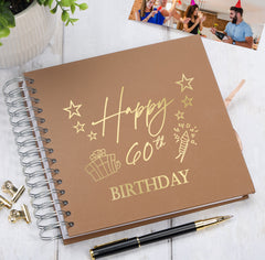 60th Birthday Memory Scrapbook Album With Present Design Various Colours Available