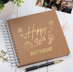 30th Birthday Memory Scrapbook Album With Present Design Various Colours Available