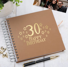 30th Birthday Memory Scrapbook Album With Star Design Various Colours Available