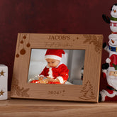 Personalised Baby's First Christmas Photo Frame In Brown or White