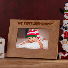 Oak My First Christmas Picture Photo Frame Heart Gift Landscape