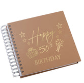Wholesale Trade Pack of 10 - 50th Birthday Scrapbooks With Present Design Birthday Photo Album ukgiftstoreonline Brown