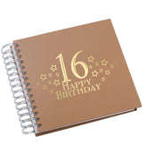 Wholesale Trade Pack of 10 - 16th Birthday Scrapbooks With Star Design Birthday Photo Album ukgiftstoreonline Brown
