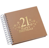 Wholesale Trade Pack of 10 - 21st Birthday Scrapbooks With Star Design Birthday Photo Album ukgiftstoreonline Brown