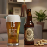 Personalised Birthday Beer Glass Engraved Pint Custom Name for Him any age personalised beer glasses ukgiftstoreonline