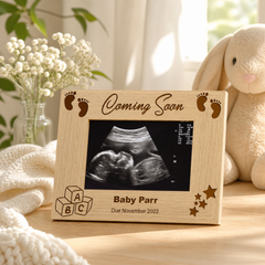 Personalised Pregnancy Announcement Wooden Baby Scan Photo Frame Gift Baby Photo Frame ukgiftstoreonline