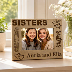 Personalised Photo Frame | Sisters Sentiment Wooden Gift, Keepsake Sister Photo Frame ukgiftstoreonline