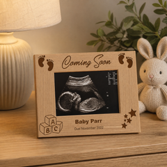 Personalised Pregnancy Announcement Wooden Baby Scan Photo Frame Gift Baby Photo Frame ukgiftstoreonline