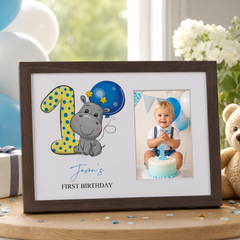 Personalised Baby Boy Photo Frame, 1St Birthday Keepsake Wood Gift Birthday Photo Frame ukgiftstoreonline