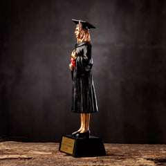 Personalised Female Resin Black & Gold Graduation Figurine Gift figurine uk giftstore online