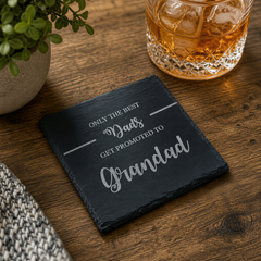 Grandad Slate Coaster, Best Dad Promotion Gift, 10Cm Natural Slate Personalised Slate Marker ukgiftstoreonline