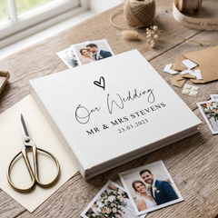 Large Traditional Book Bound Personalised Wedding Photo Album With Heart photo album ukgiftstoreonline