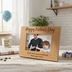 Personalised Happy Fathers Day Engraved Photo Frame Gift Father Photo Frame ukgiftstoreonline