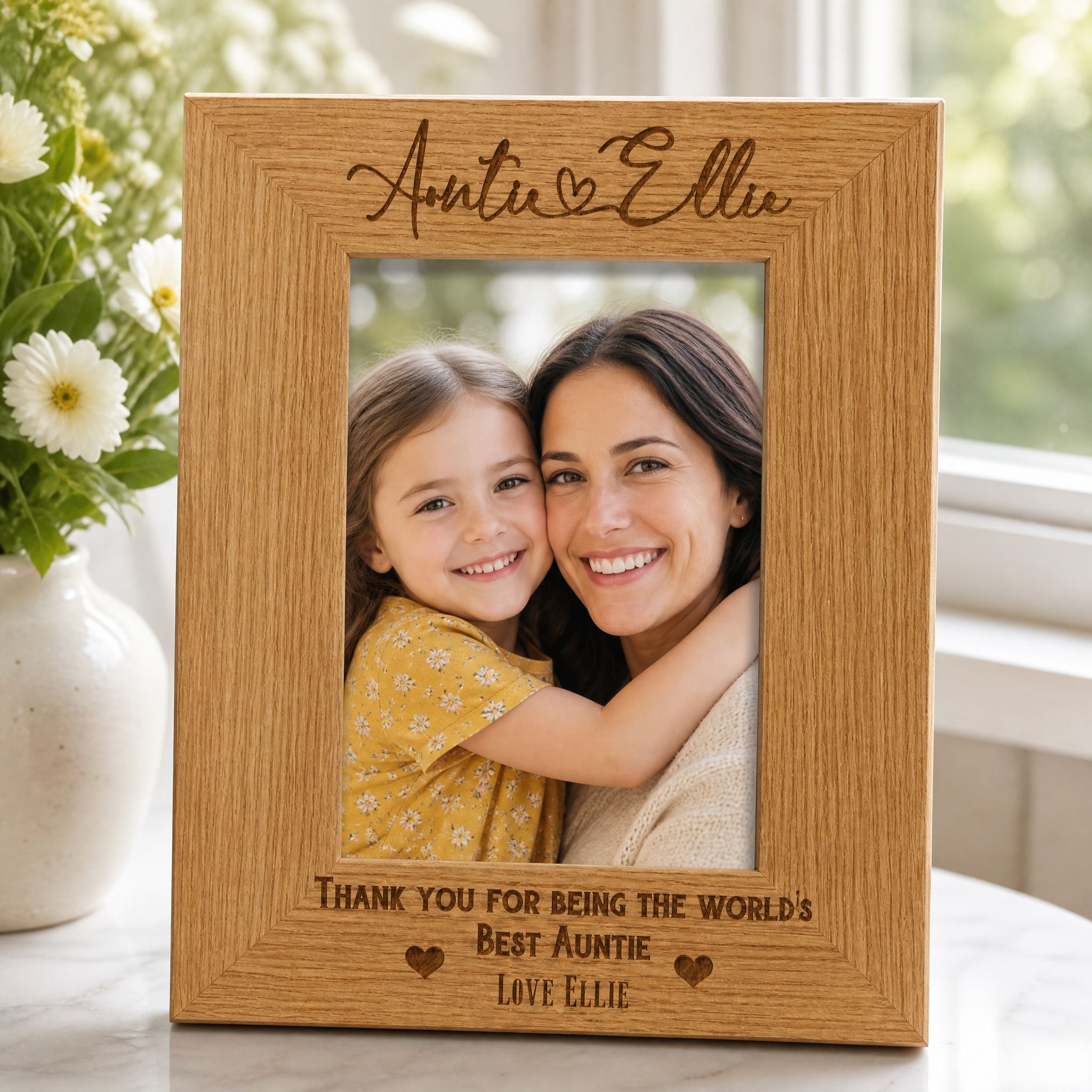Personalised Best Auntie With Name Portrait Photo Frame Gift personalised photo frames ukgiftstoreonline