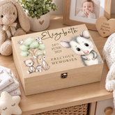 Personalised Wooden Baby Memory Keepsake Box With Woodland Animals Keepsake Memory Box ukgiftstoreonline