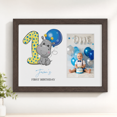 Personalised Baby Boy Photo Frame, 1St Birthday Keepsake Wood Gift Birthday Photo Frame ukgiftstoreonline