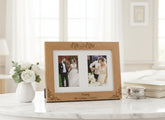 Personalised Mr and Mrs Wedding Double Engraved Wooden Photo Frame Gift wedding photo frame ukgiftstoreonline