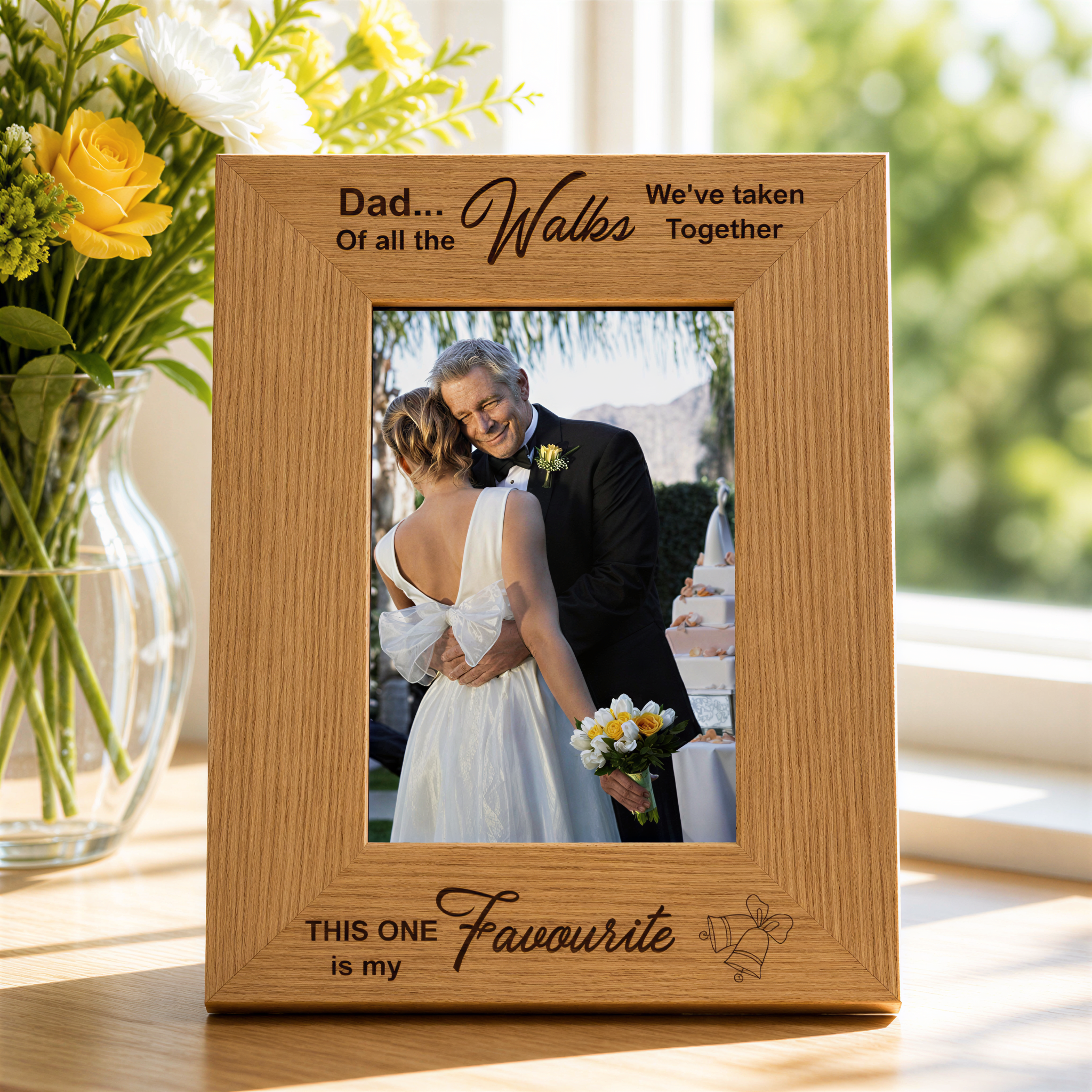 Father Of Bride Gift | Favourite Walk Wooden Photo Frame For Dad wedding photo frame ukgiftstoreonline
