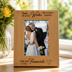 Father Of Bride Gift | Favourite Walk Wooden Photo Frame For Dad wedding photo frame ukgiftstoreonline
