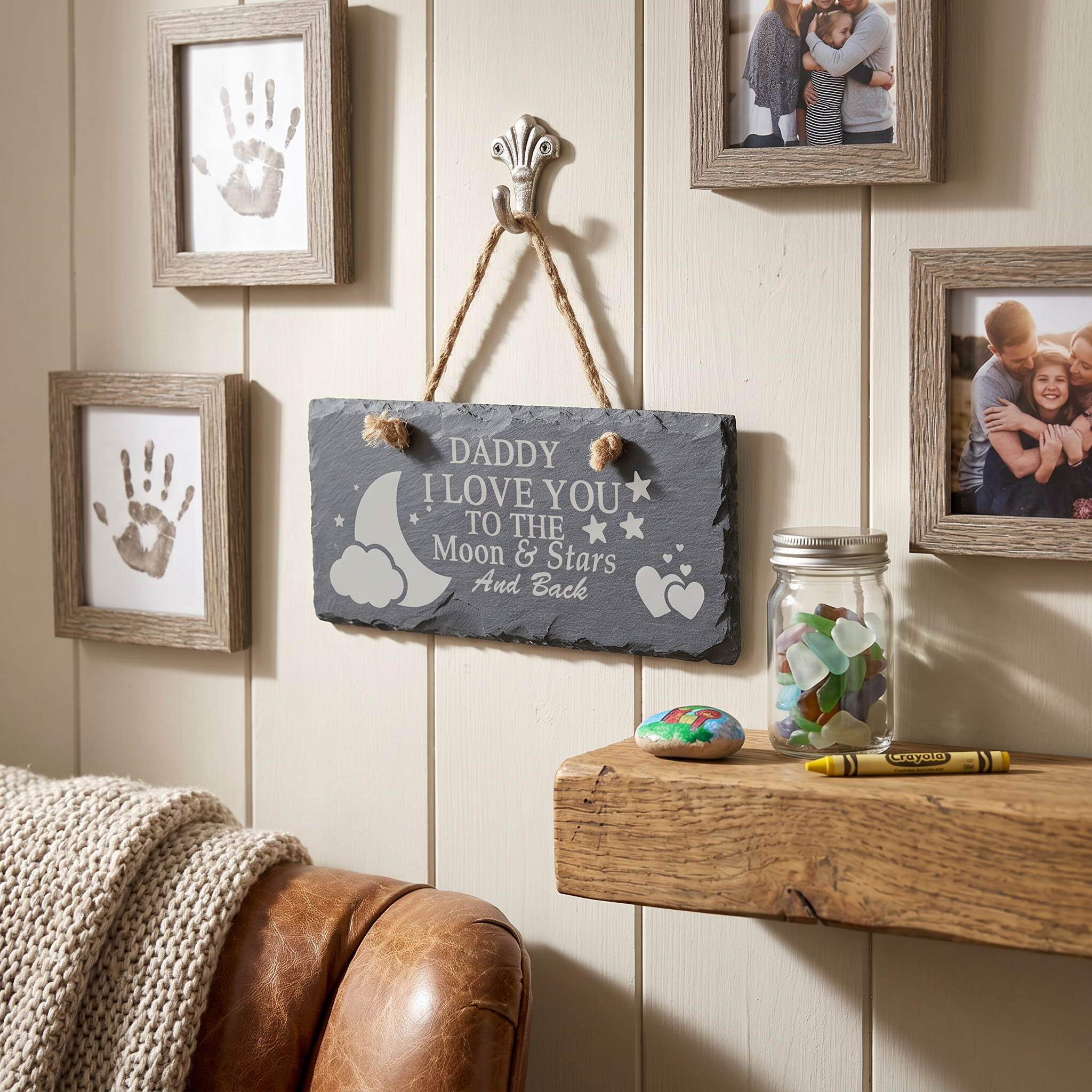 Slate Plaque – Daddy I Love You To The Moon And Back – Personalised Keepsake Gift Personalised Slate Marker ukgiftstoreonline