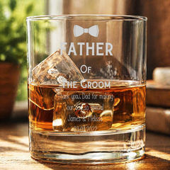 Engraved Personalised Father of The Groom Whiskey Glass Personalised Whiskey Glass ukgiftstoreonline
