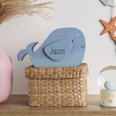 Personalised Wooden Whale Money Box for Children - Custom Engraved name Gift Personalised Money Box ukgiftstoreonline