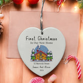 Personalised First Home Ceramic Heart Decoration For Christmas