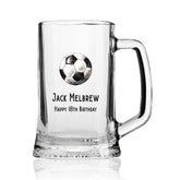 Personalised Football Themed Beer Mug Tankard Gift Birthday Or Events