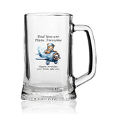 Personalised Awesome Dad Beer Glass Tankard Gift Any Occasion